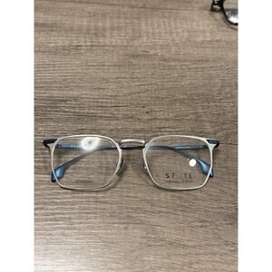 STATE OSAKA SILVER COBALT NAVY AUTHENTIC DESIGNER EYEGLASSES 54-20
